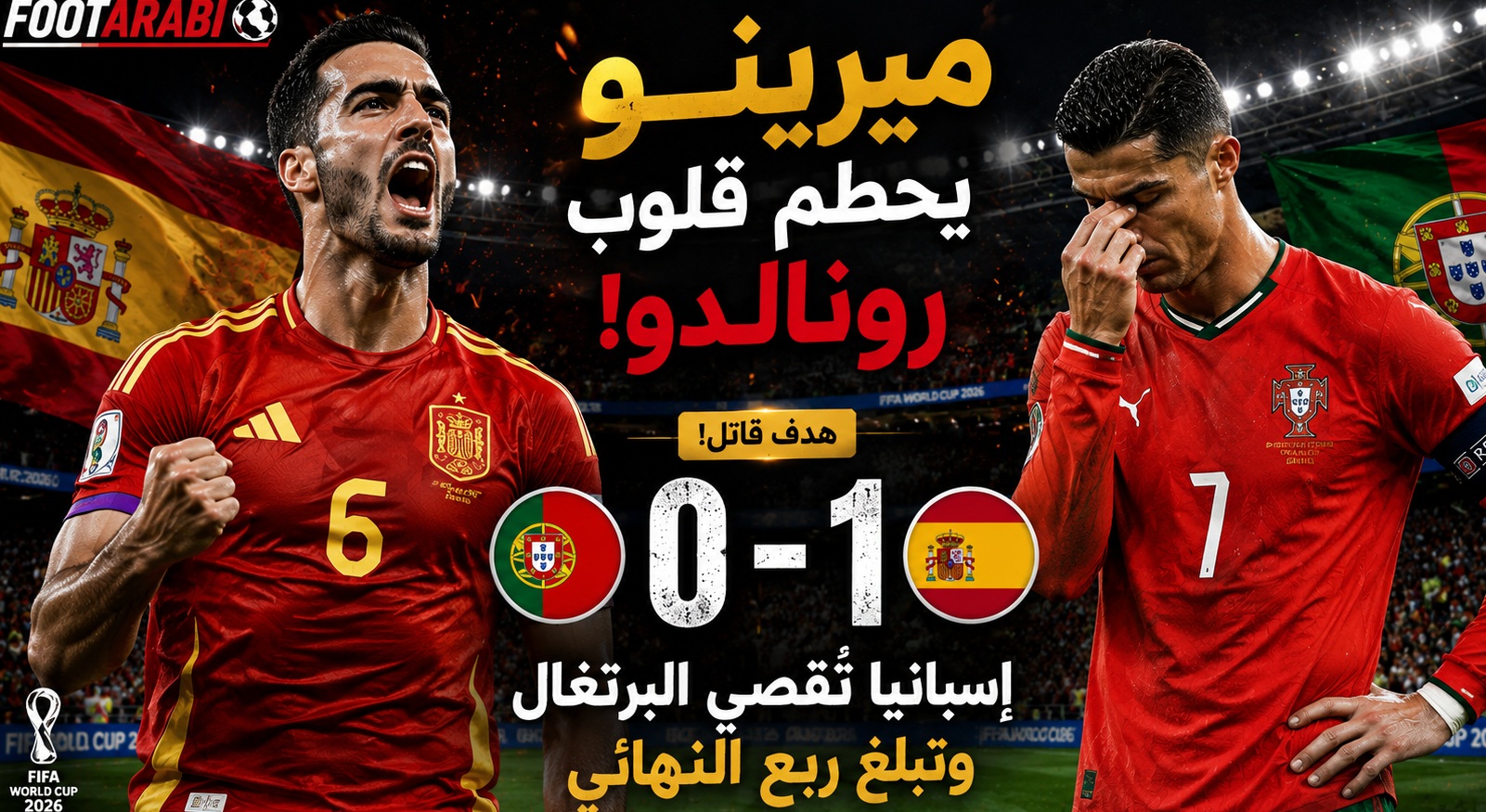 إسبانيا تقصي البرتغال بهدف قاتل وتنهي مسيرة رونالدو في كأس العالم